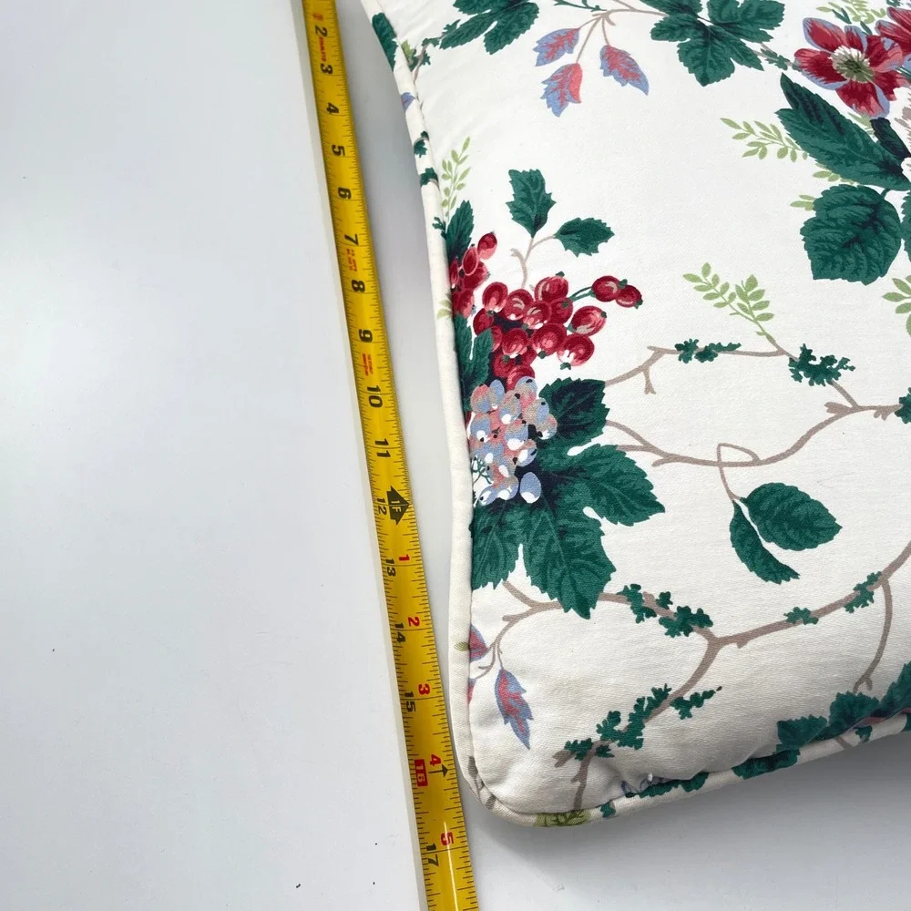 Waverly Roseberry Garden Floral Throw Pillows Set of 3 Red Green Cream 16x16